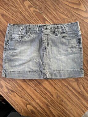 LEI Gray Denim Skirt